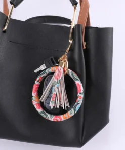 Leather Wrist Strap Keychain