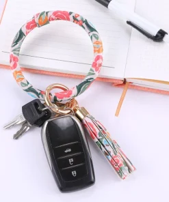 Leather Wrist Strap Keychain