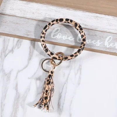 Leather Wrist Strap Keychain