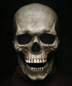 Realistic Human Skull Mask with Moving Jaw