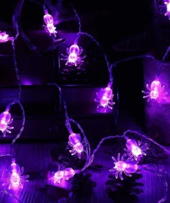 Purple Halloween Spider Lights