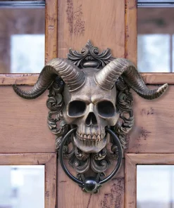 Horned Skull Door Knocker
