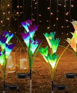 Outdoor Solar Lily Flower LED Lights