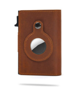 Genuine Leather Airtag Card Holder