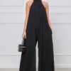 Halter Pleated Jumpsuit