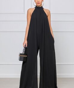Halter Pleated Jumpsuit