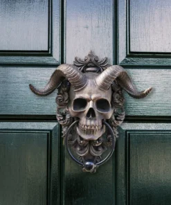 Horned Skull Door Knocker