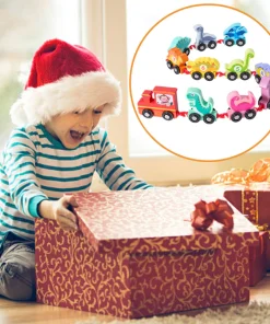 11pcs Wooden Dinosaur Trackless Trains