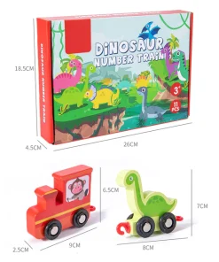 11pcs Wooden Dinosaur Trackless Trains