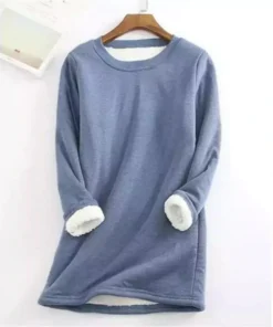 Casual Cotton Round Neck Solid Sweatshirt