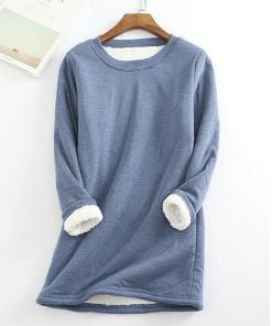 Casual Cotton Round Neck Solid Sweatshirt