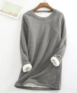Casual Cotton Round Neck Solid Sweatshirt