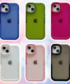 Double Stand Transparent TPU iPhone Case