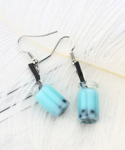 Cute Milk Tea Dangle Boba Earrings