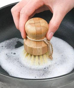 Sisal Hair Bamboo Cleaning Scrub Brush