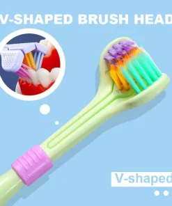 V-Shaped Three Sided Toothbrush