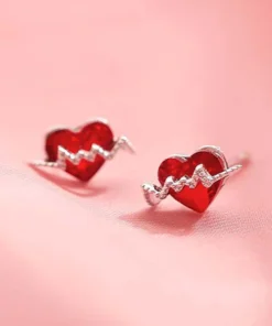 Red Zircon Crystal Christmas Earrings