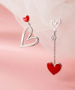 Red Zircon Crystal Christmas Earrings