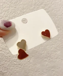 Red Zircon Crystal Christmas Earrings