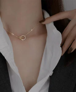 Double Hoop Necklace For A Fashionable Look