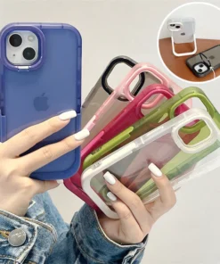 Double Stand Transparent TPU iPhone Case