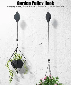 Plant Pulley Set For Garden Baskets Pots, Birds Feeder