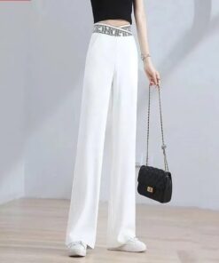 Ice Silk High Waist Wide Leg Pants