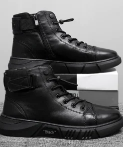 Italian High-top Lace Up Martin Leather Boots