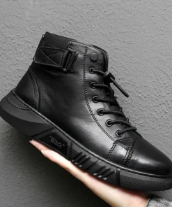 Italian High-top Lace Up Martin Leather Boots