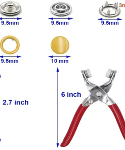 Metal Snap Buttons With Fastener Pliers Press Tool Kit