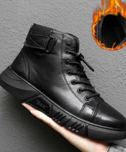 Italian High-top Lace Up Martin Leather Boots