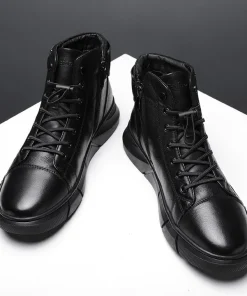 Italian High-top Lace Up Martin Leather Boots
