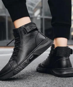 Italian High-top Lace Up Martin Leather Boots