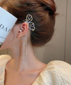 Butterfly Tassel Style Zircon Earrings