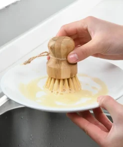 Sisal Hair Bamboo Cleaning Scrub Brush
