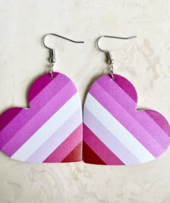 Rainbow Heart Earrings For Women