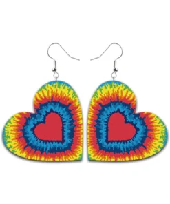 Rainbow Heart Earrings For Women