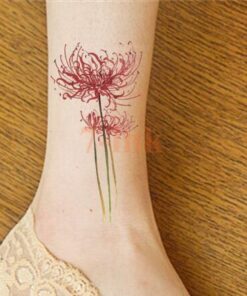 Fake Flower Red Spider Lily Tattoo
