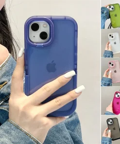 Double Stand Transparent TPU iPhone Case