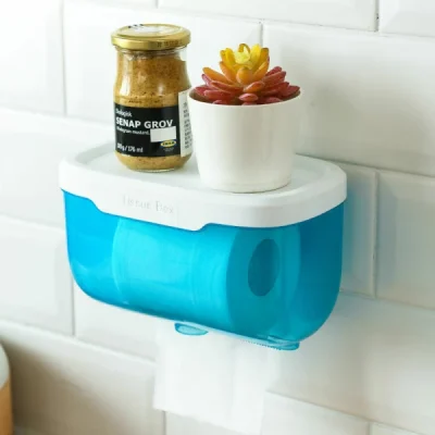 Adhesive Waterproof Toilet Paper Holder For Bathroom & Camping