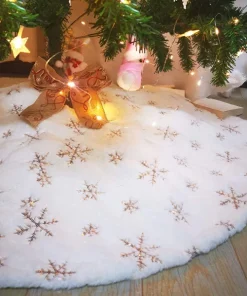 White Snowflake Tree Skirts Christmas Decor