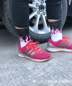 Unisex Flame Socks For Casual Or Formal Style Statement
