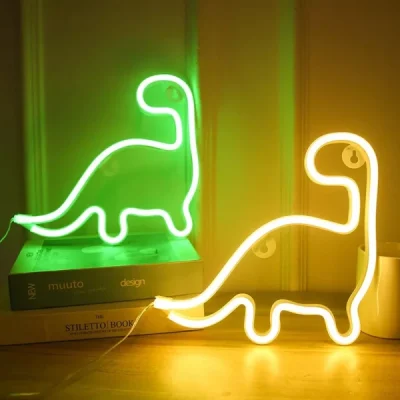 Cute Glowing Neon Dinosaurs Sign