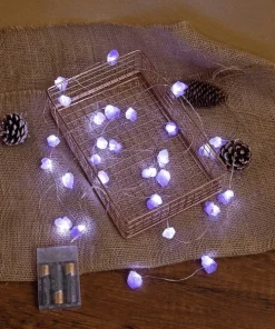 Amethyst Or Fluorite Raw Crystal String Lights