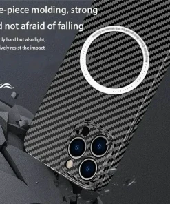Carbon Fiber Texture Magnetic Wireless Charging iPhone Case