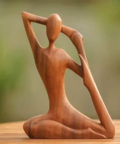 Wooden Yogi Sculpture