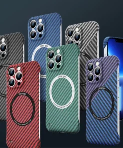 Carbon Fiber Texture Magnetic Wireless Charging iPhone Case