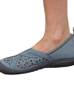 Hole Embroidered Toe Cap Casual Womens Shoes