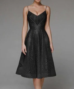 Stylish V-neck Strap A-line Dress