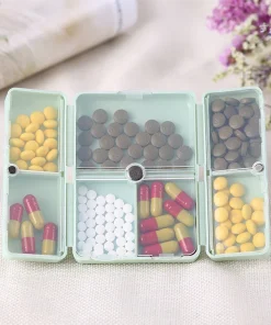 Daily Pill Organizer, 7 Compartments Portable Pill Case Travel Pill Organizer